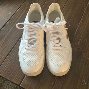 V-10 Bicolor Metallic Low-Top Sneakers: women’s size 10